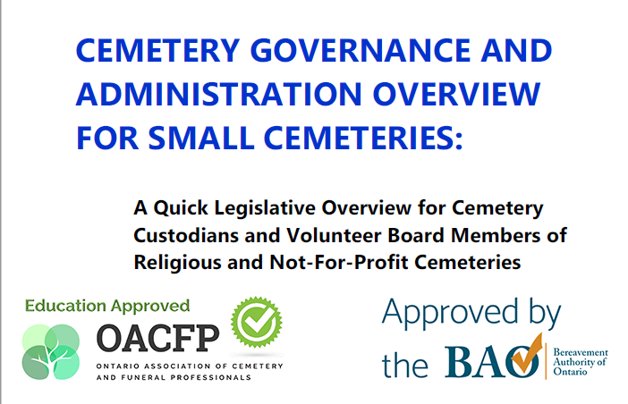 Cemetery Governance and Administration Overview for Small Cemeteries